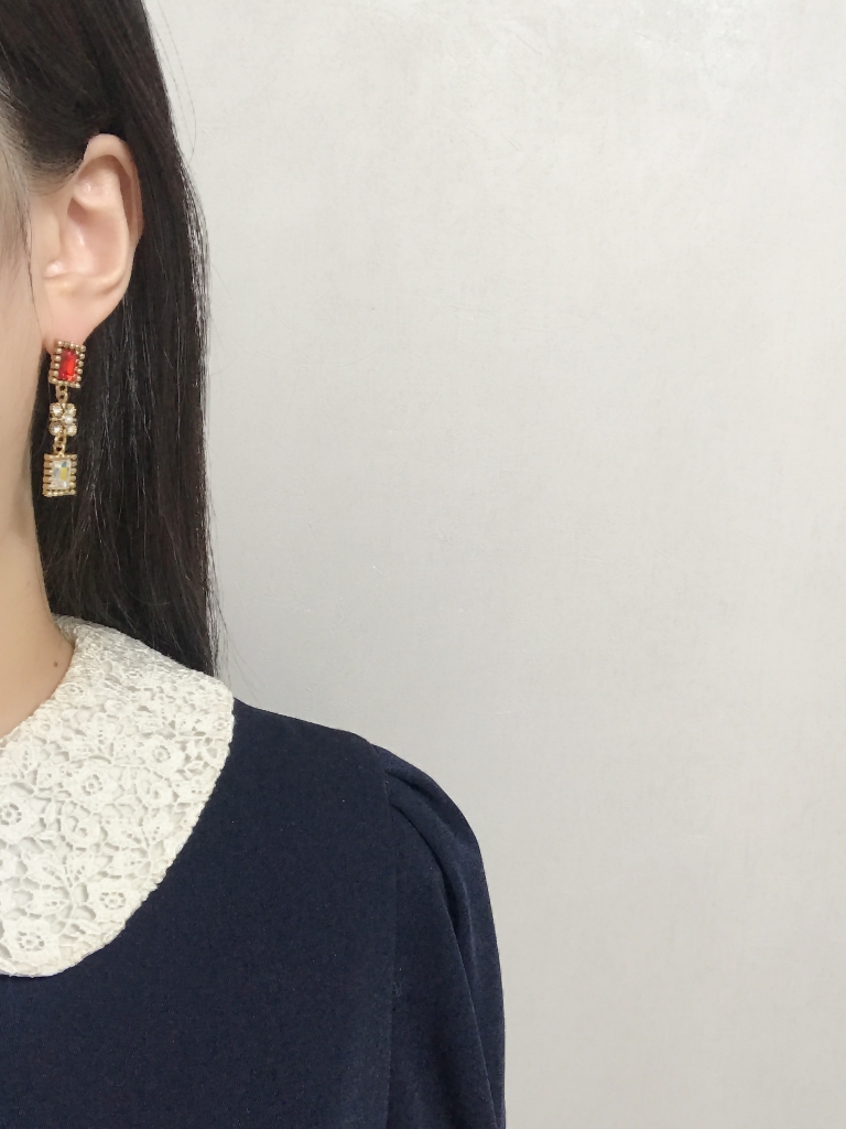 Year-end party bold drop earrings 12 kinds Antique