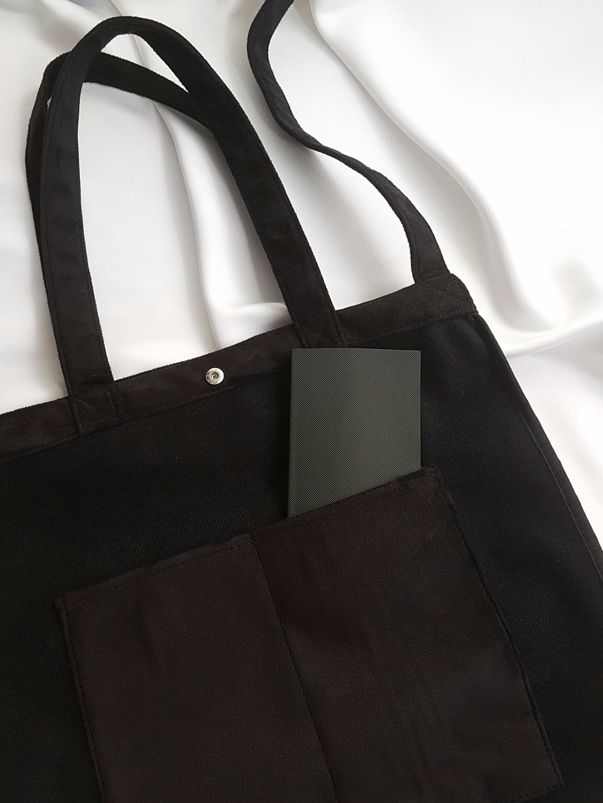 TOTE ECO SHOPPING TRAVEL Suede pocket Eco-bag desi