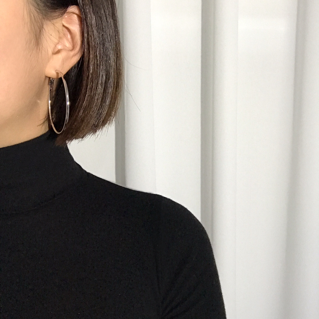 Basic Daily Silver Necklace Ring Earrings 7size Ri
