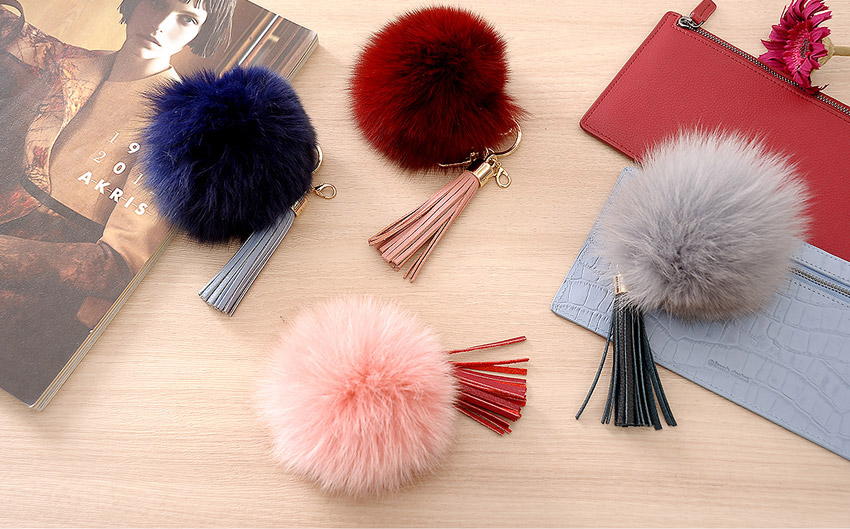 Foxper Tassel Key Holder Bag Decorative Car Keyrin