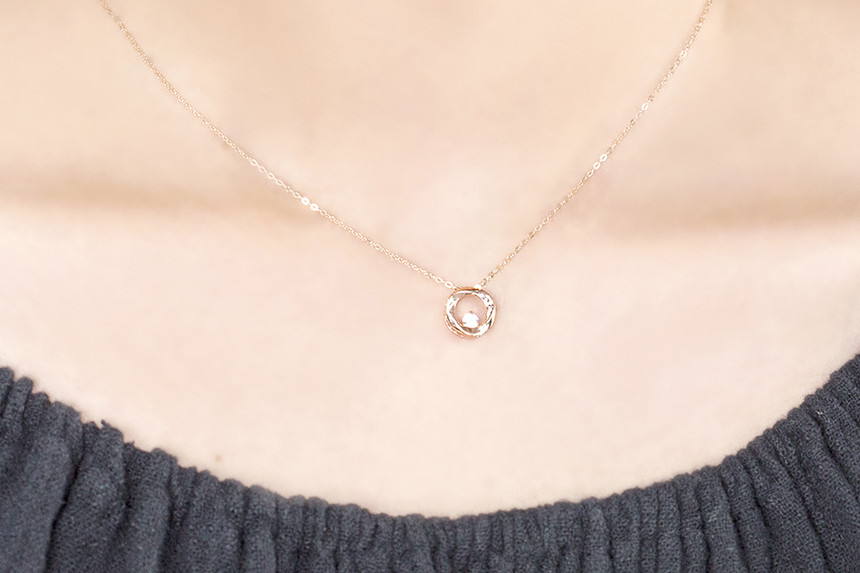 Luxury Circle Cubic Necklace Anniversary Gift Girl