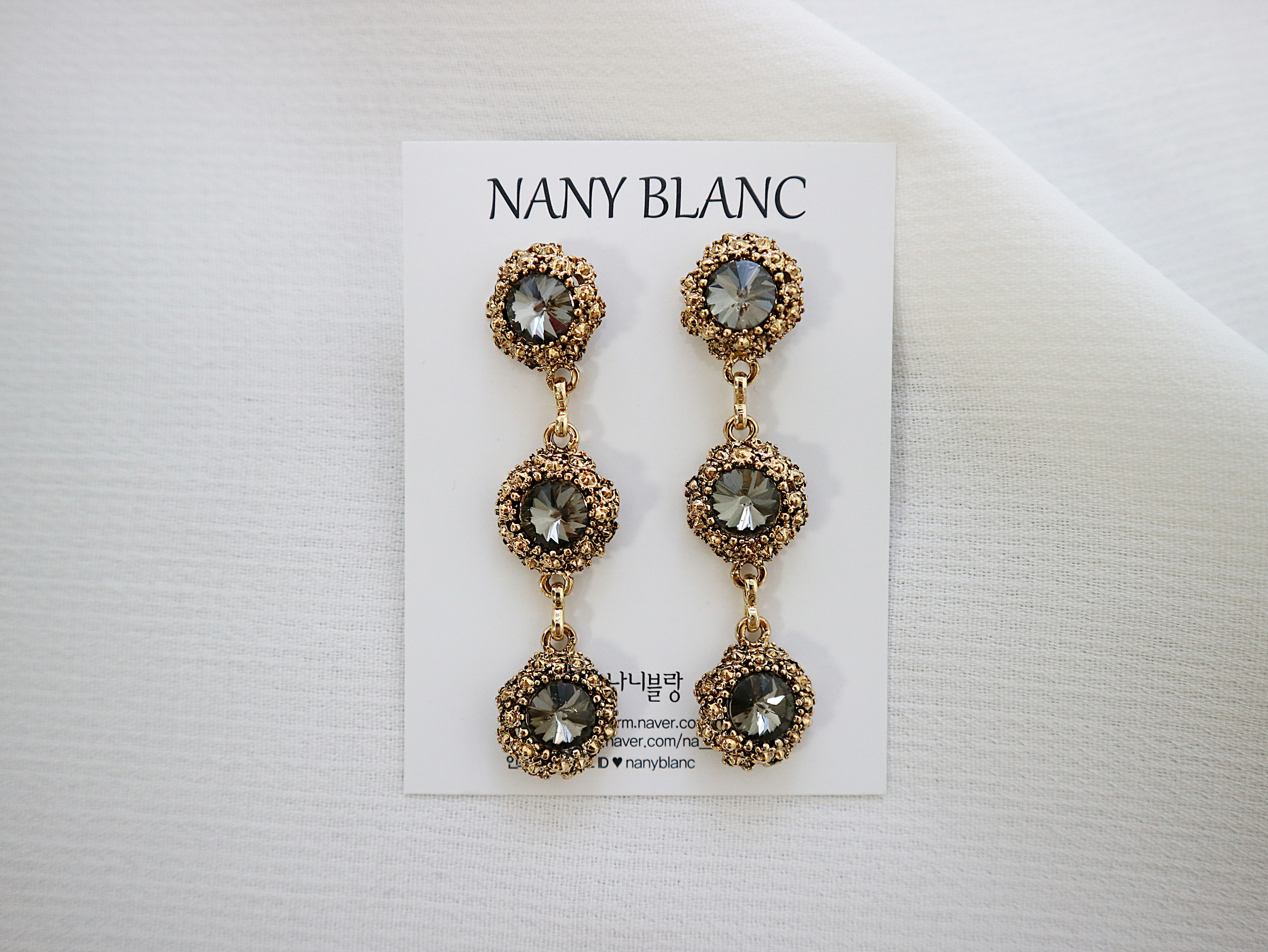 Surreal Steel Glass Garnet Black Antique Drop Earr