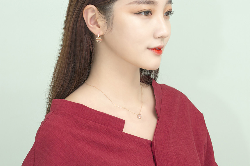 Luxury Circle Cubic Necklace Anniversary Gift Girl