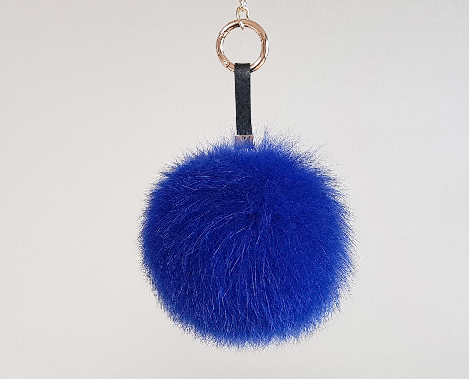 Real Fox Pom foam big size keyring 12 ~ 13cm witho