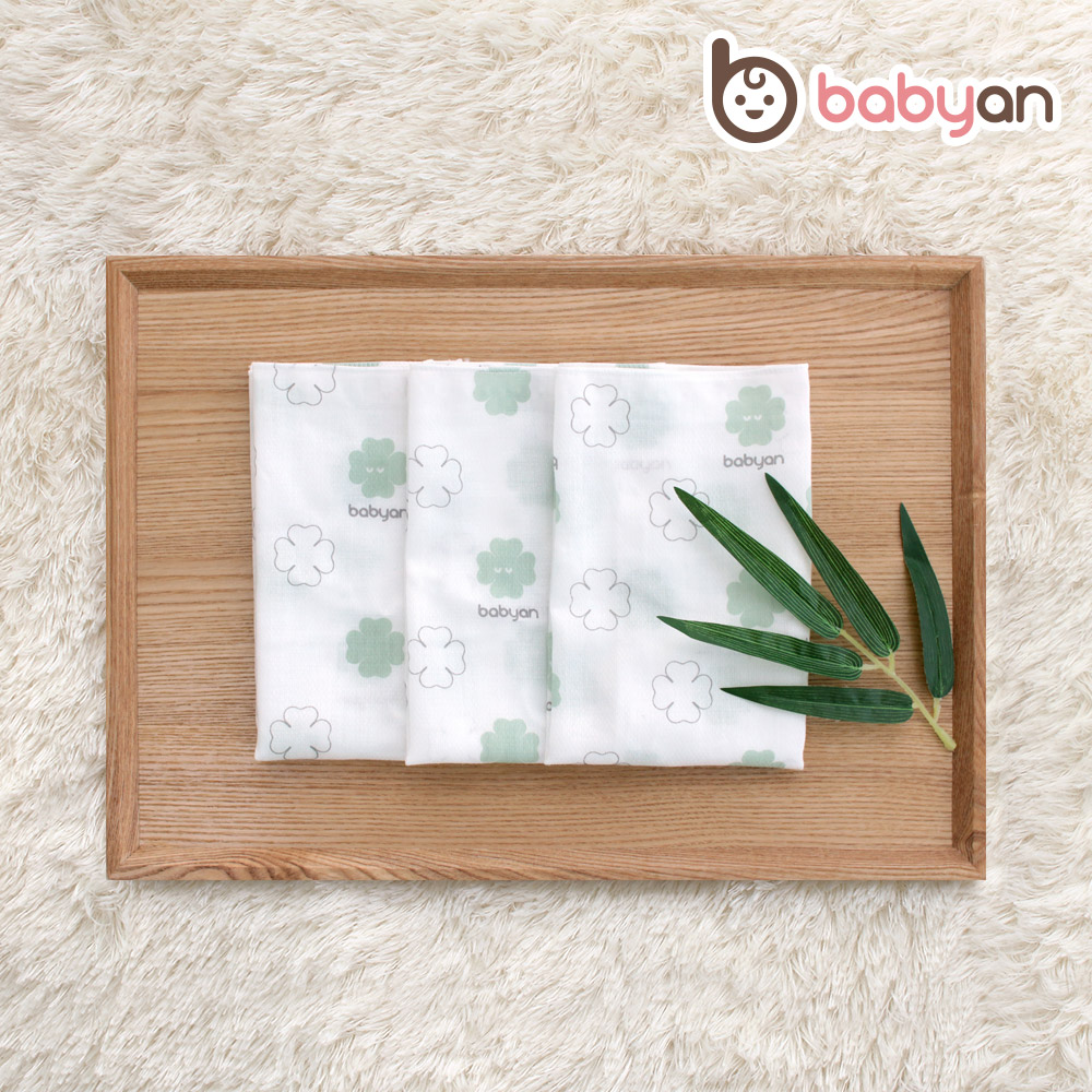 베이비앙 국내산 무형광 신생아 아기 유아 가제 거즈 순면 엠보손수건 10장