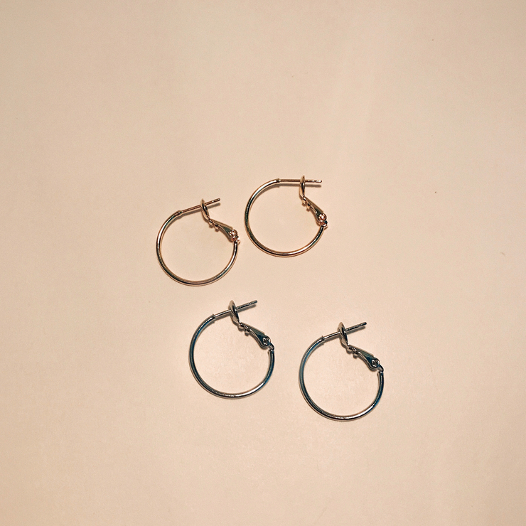 Basic Daily Silver Necklace Ring Earrings 7size Ri