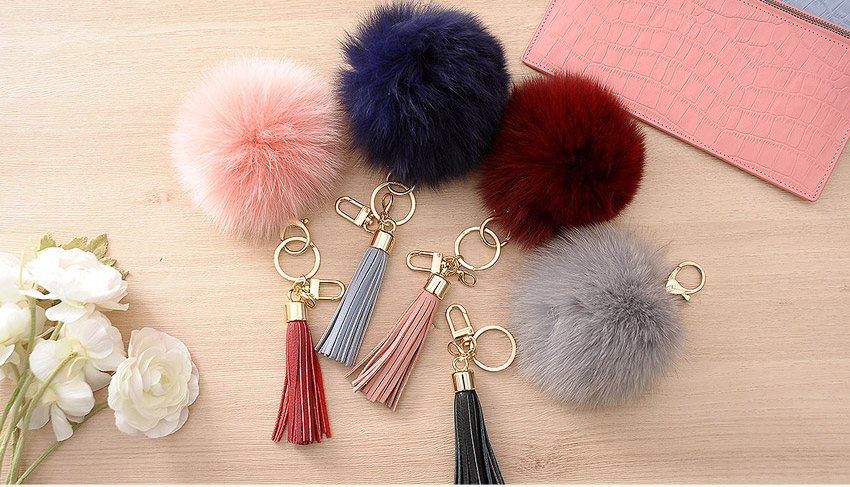 Foxper Tassel Key Holder Bag Decorative Car Keyrin
