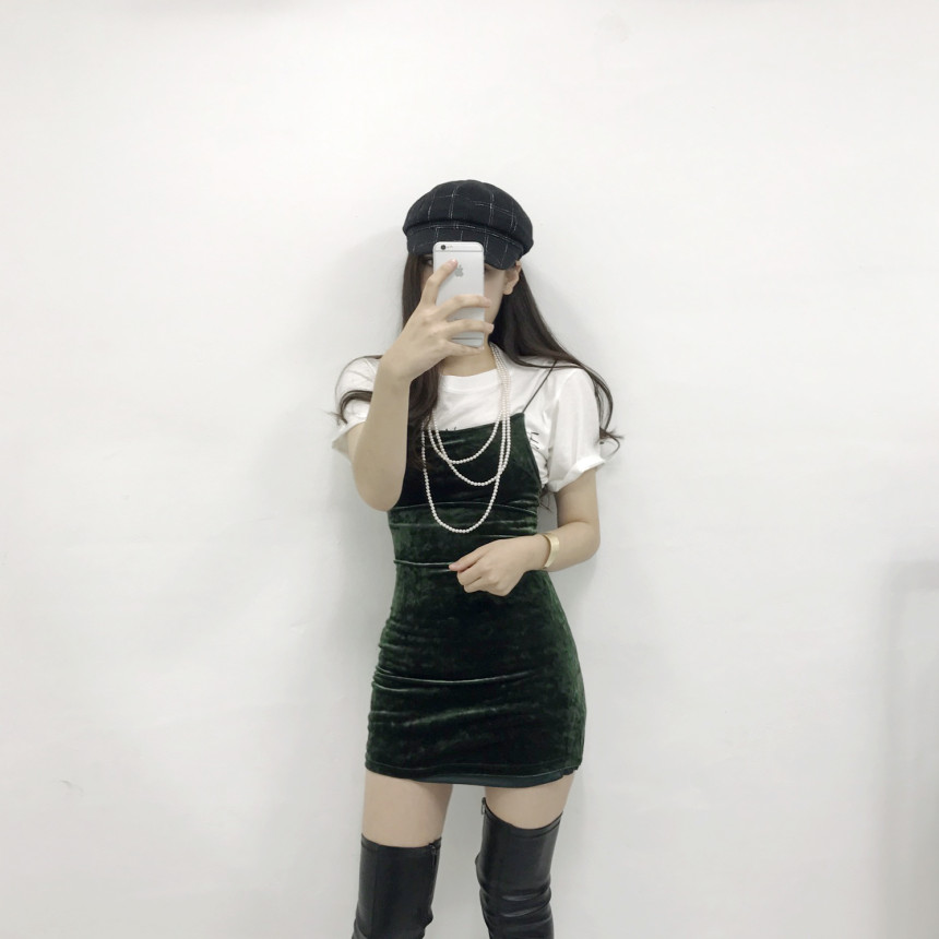 Velvet Bustier Nashi Dress Party New Year's Day