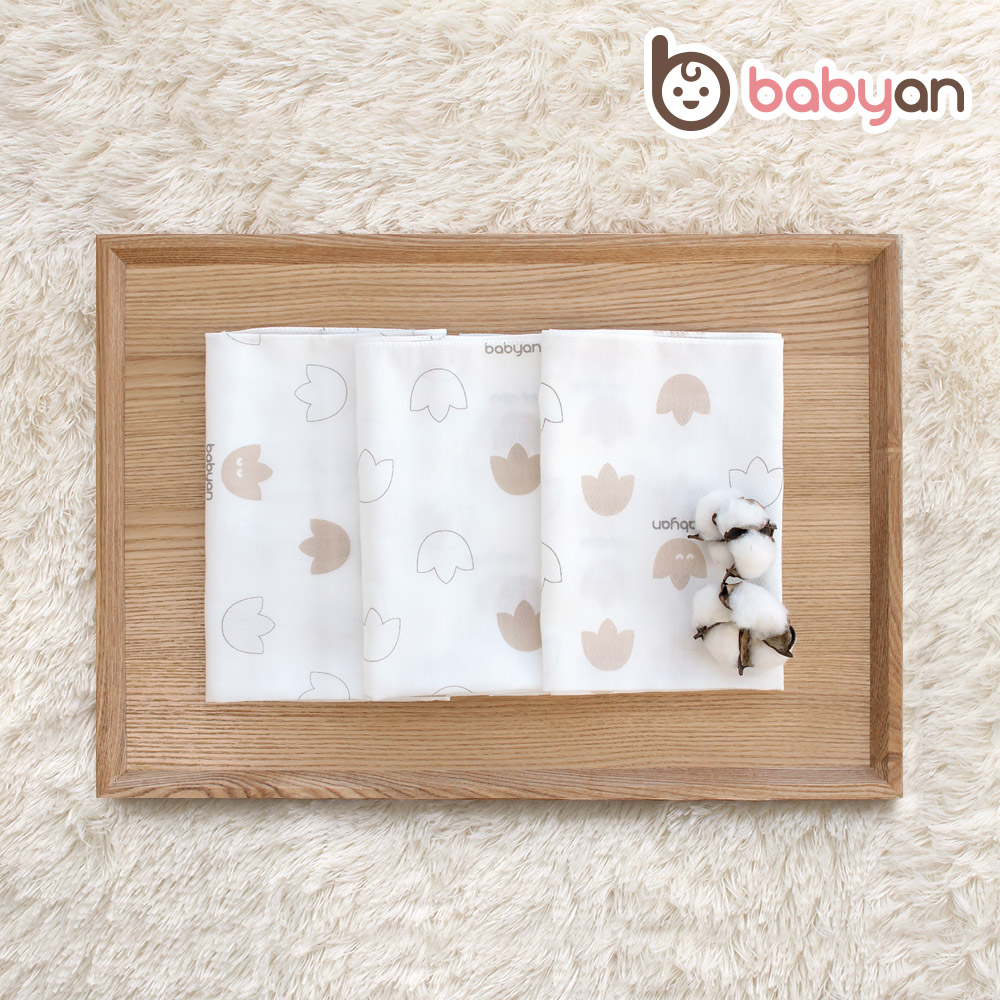 베이비앙 국내산 무형광 신생아 아기 유아 가제 거즈 순면 엠보손수건 10장