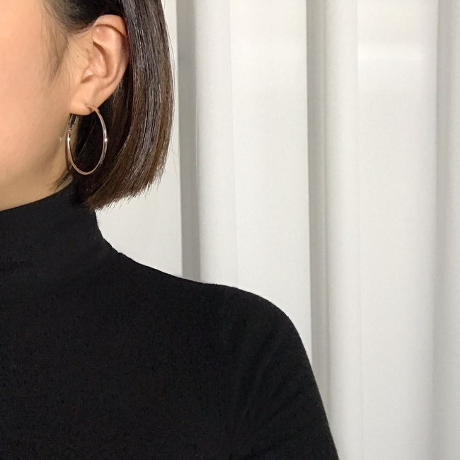 Basic Daily Silver Necklace Ring Earrings 7size Ri