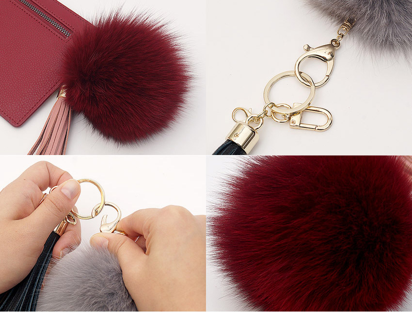 Foxper Tassel Key Holder Bag Decorative Car Keyrin