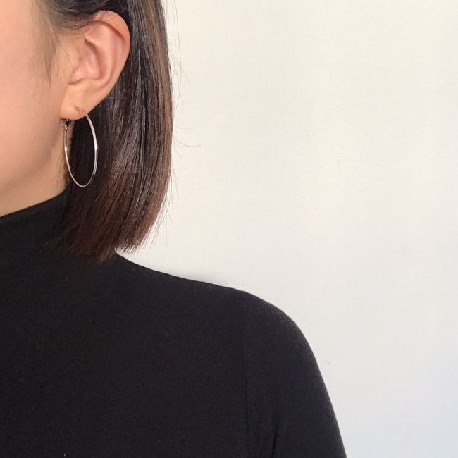 Basic Daily Silver Necklace Ring Earrings 7size Ri