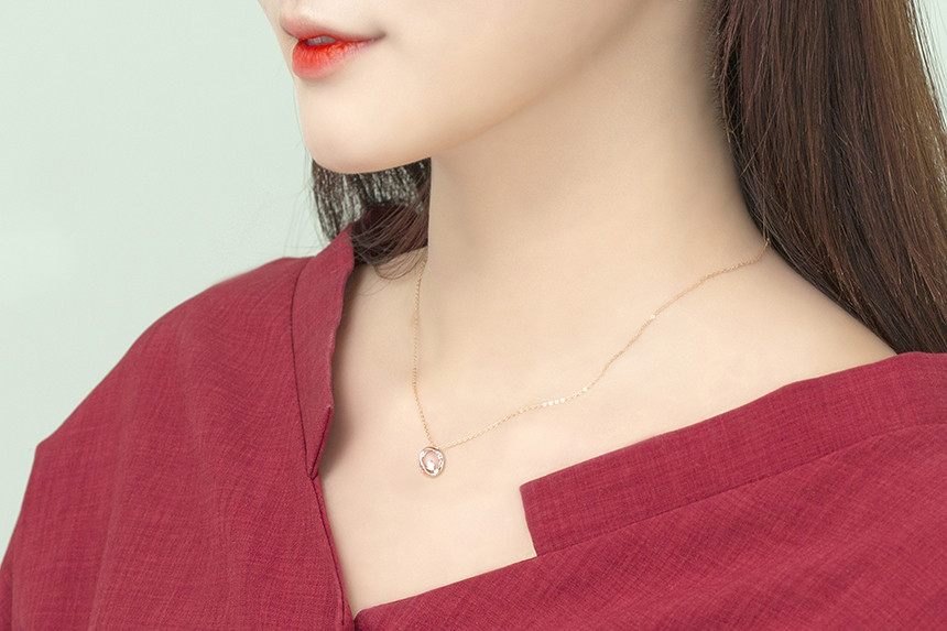 Luxury Circle Cubic Necklace Anniversary Gift Girl