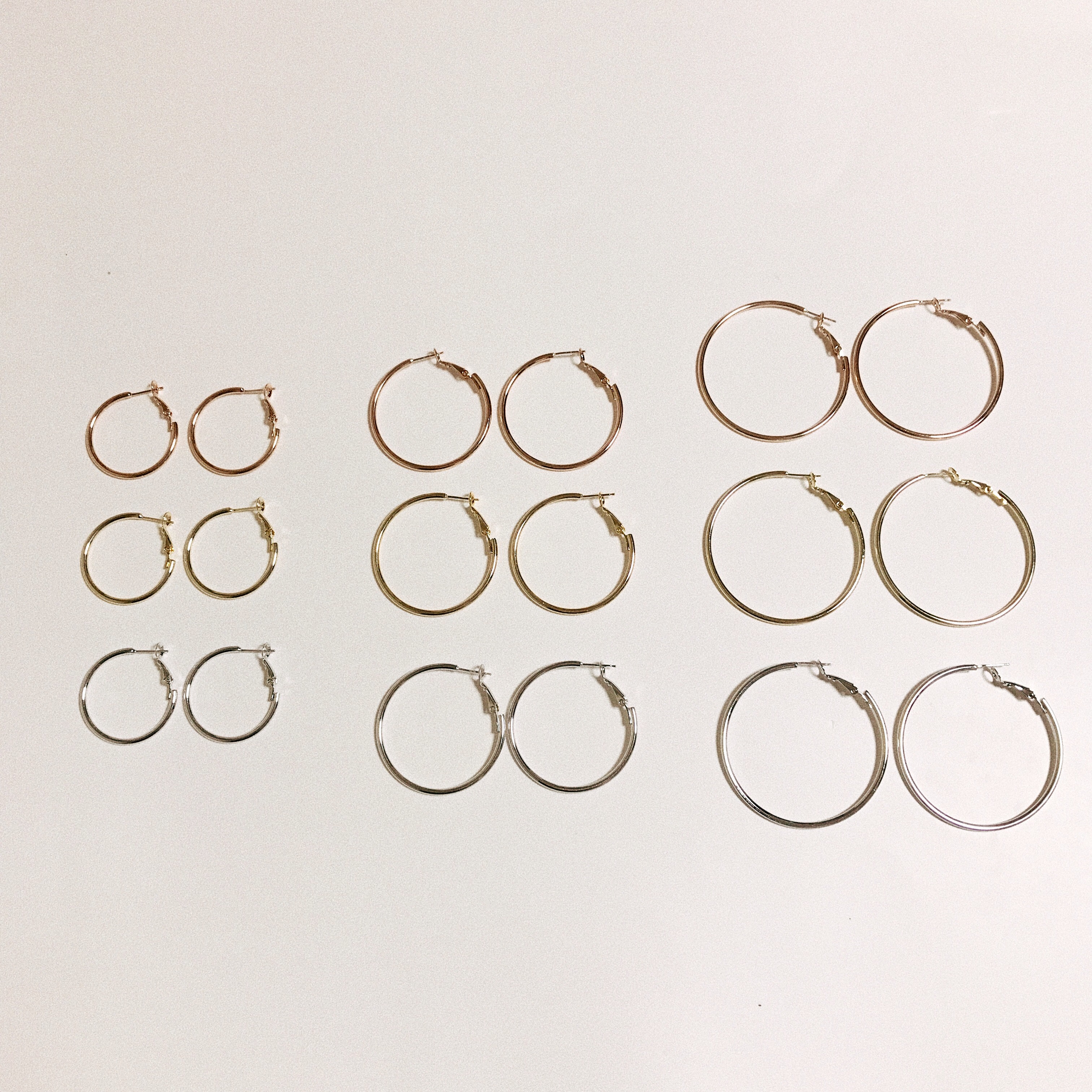 Basic Daily Silver Necklace Ring Earrings 7size Ri