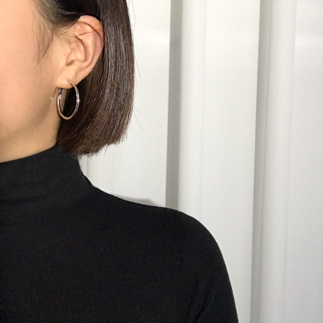 Basic Daily Silver Necklace Ring Earrings 7size Ri
