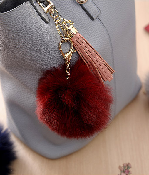 Foxper Tassel Key Holder Bag Decorative Car Keyrin