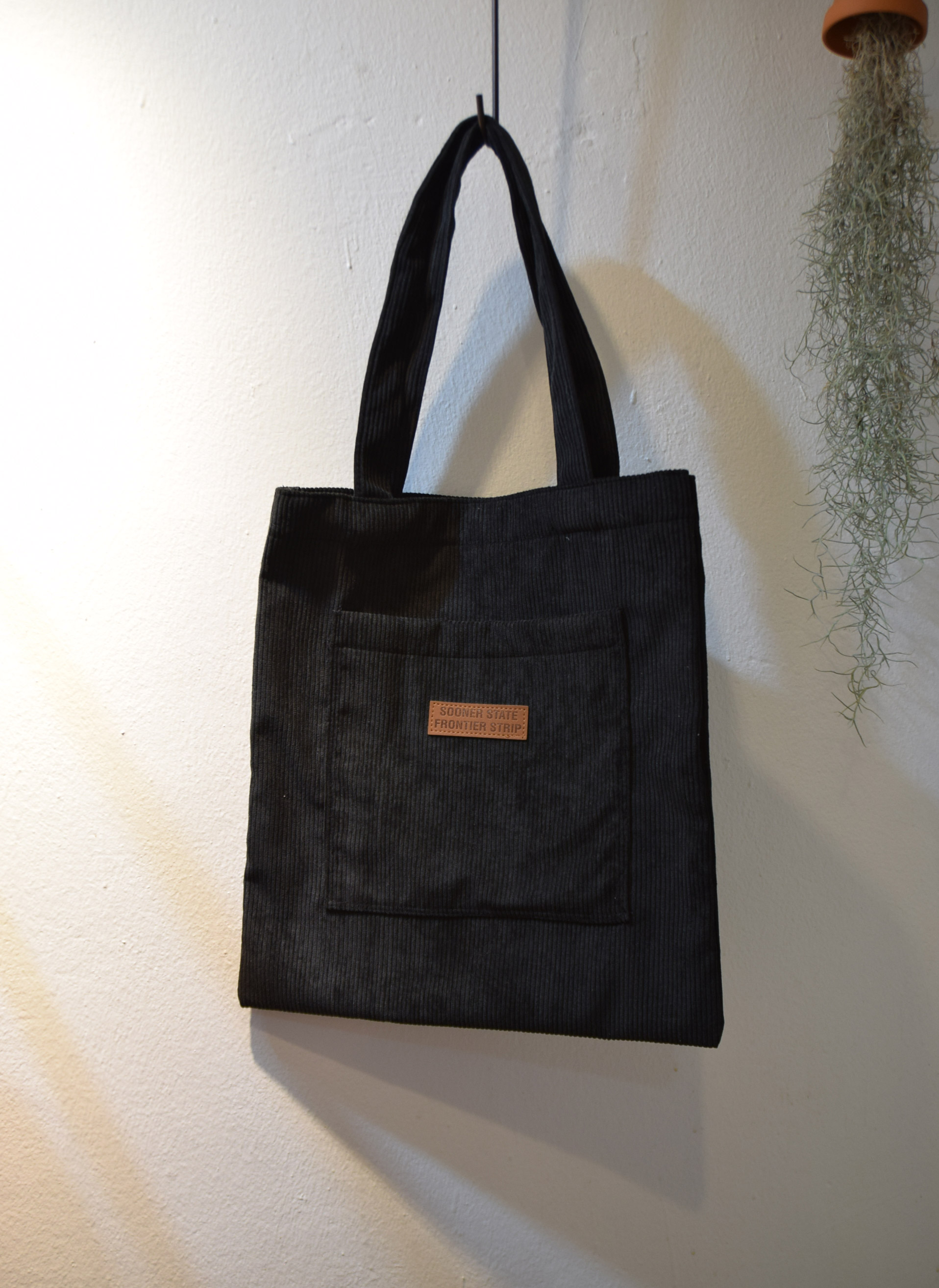 TOTE ECO SHOPPING TRAVEL Square corduroy pocket