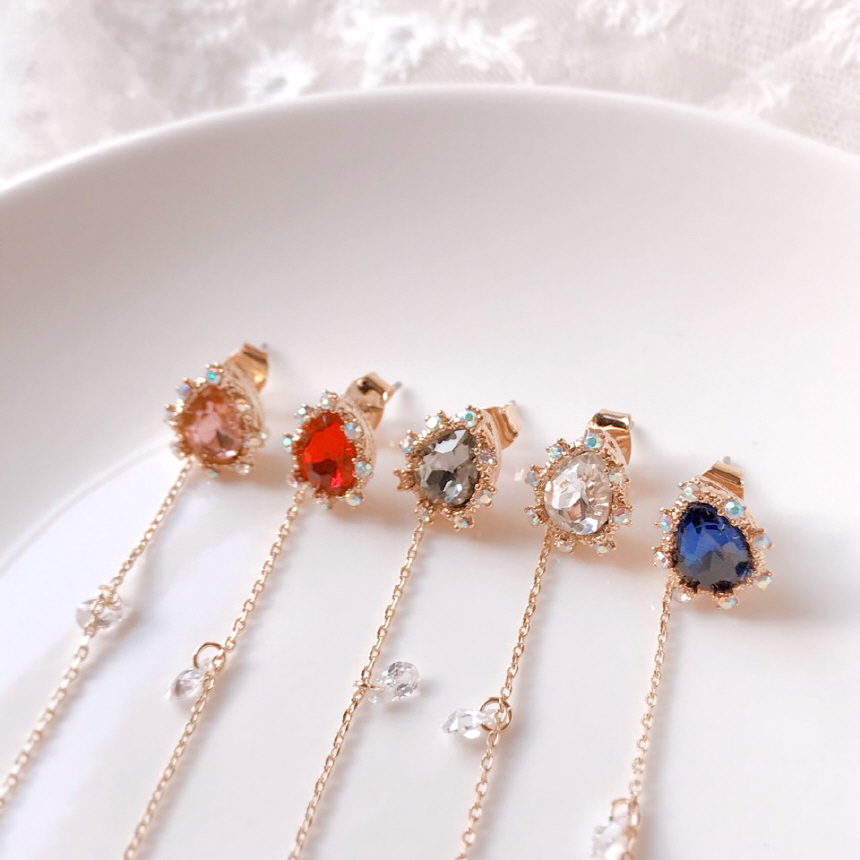 Holiday Crystal Long Drop Earrings Water Drop Jewe