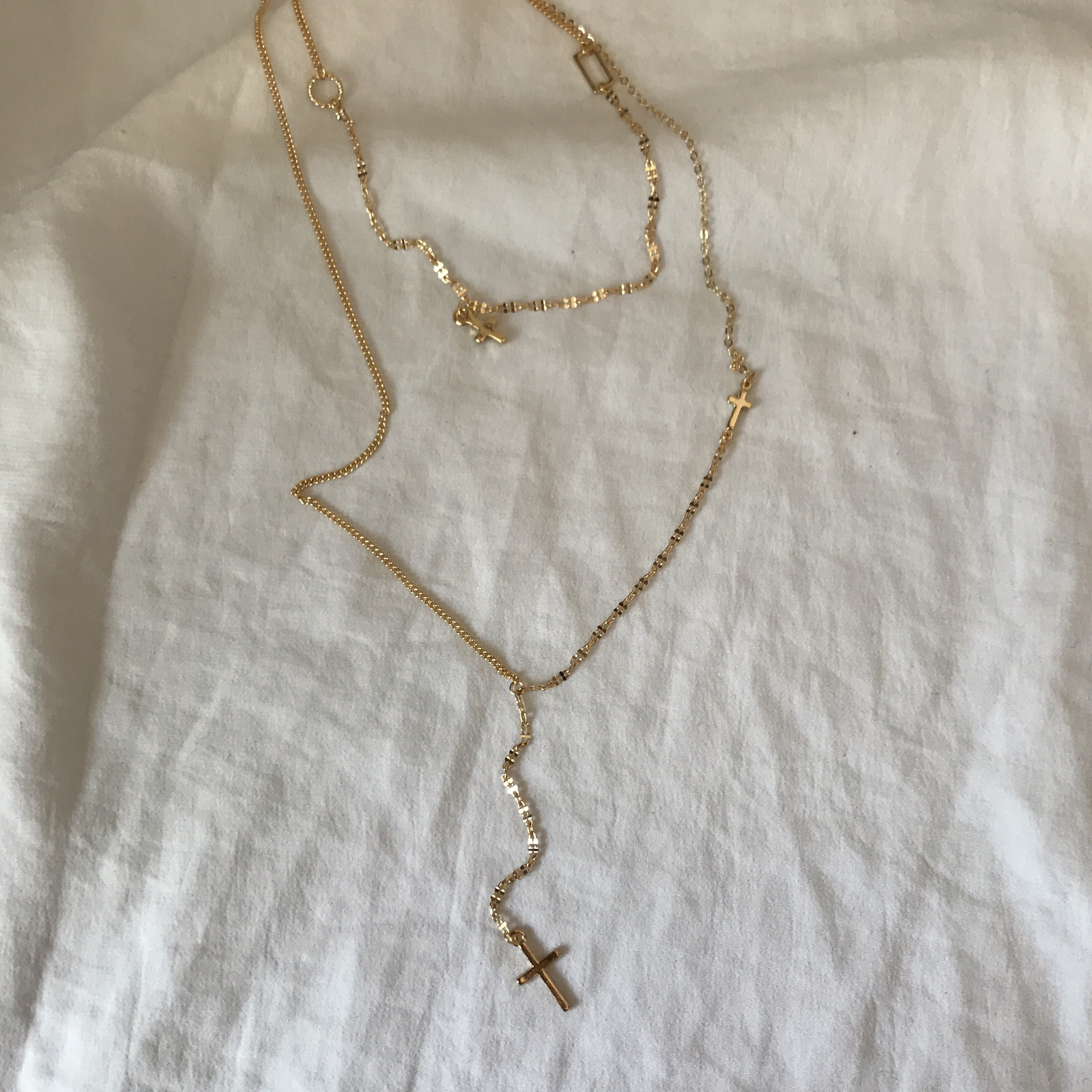 GORDI CRI Chain Layered Necklaces Daily Round Uniq