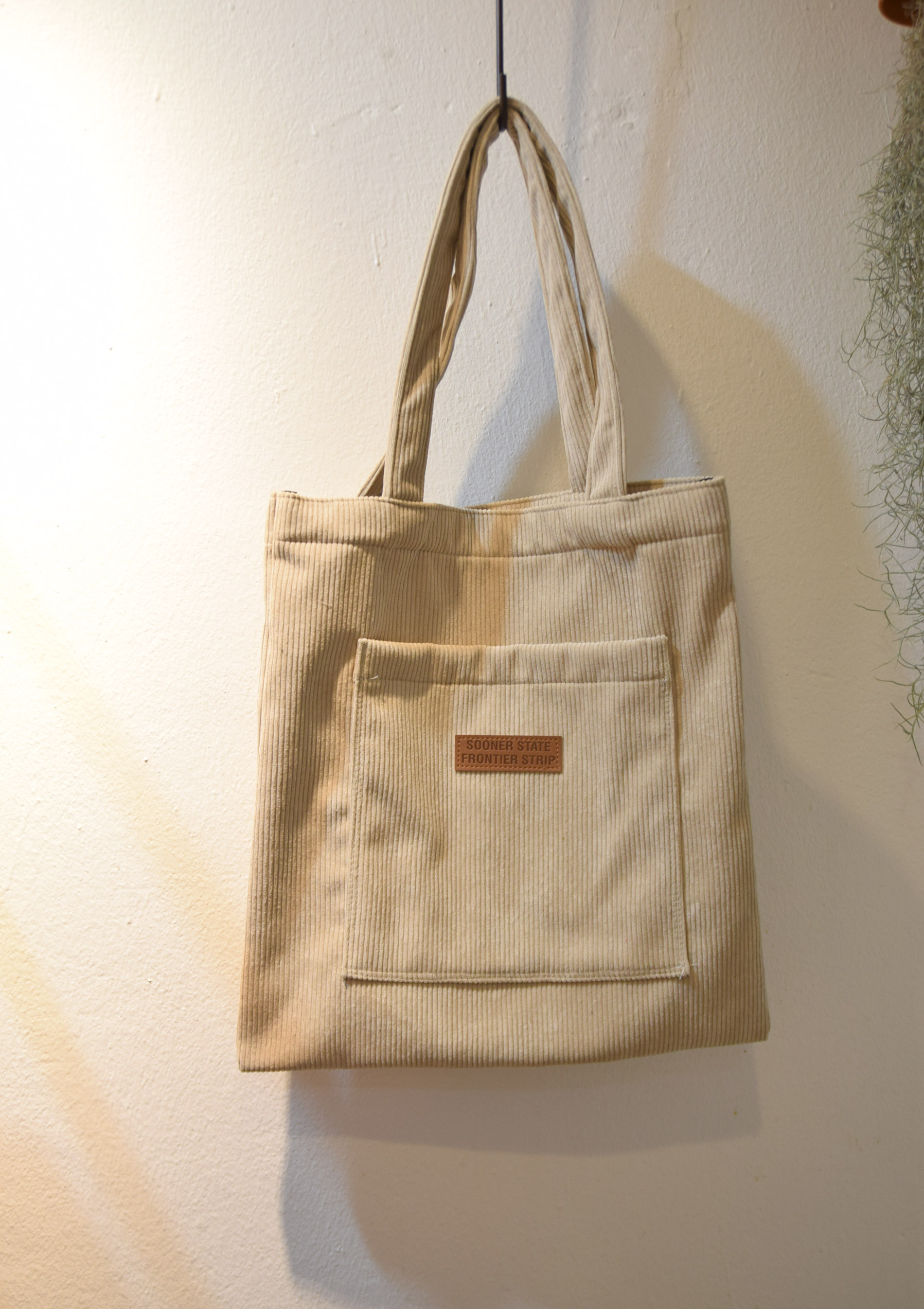 TOTE ECO SHOPPING TRAVEL Square corduroy pocket