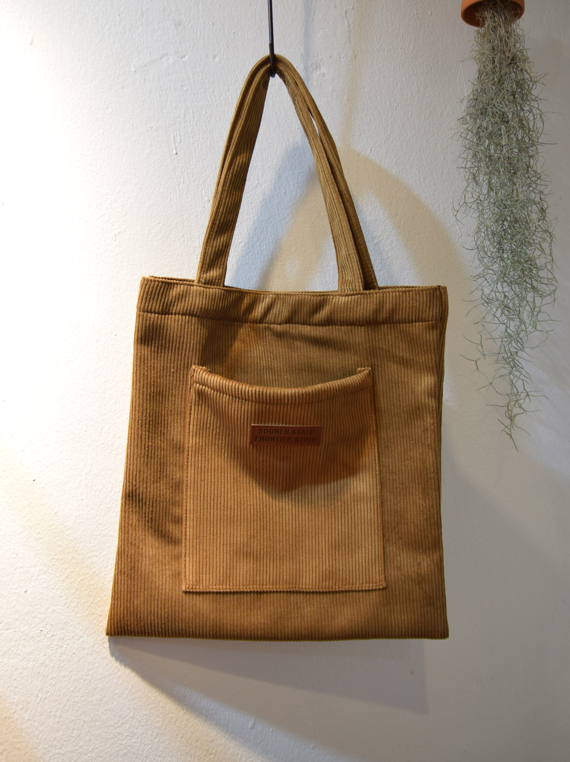 TOTE ECO SHOPPING TRAVEL Square corduroy pocket