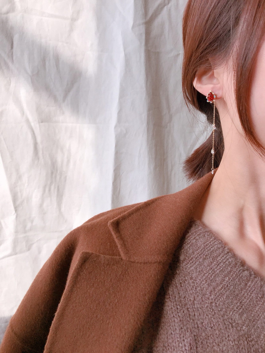 Holiday Crystal Long Drop Earrings Water Drop Jewe