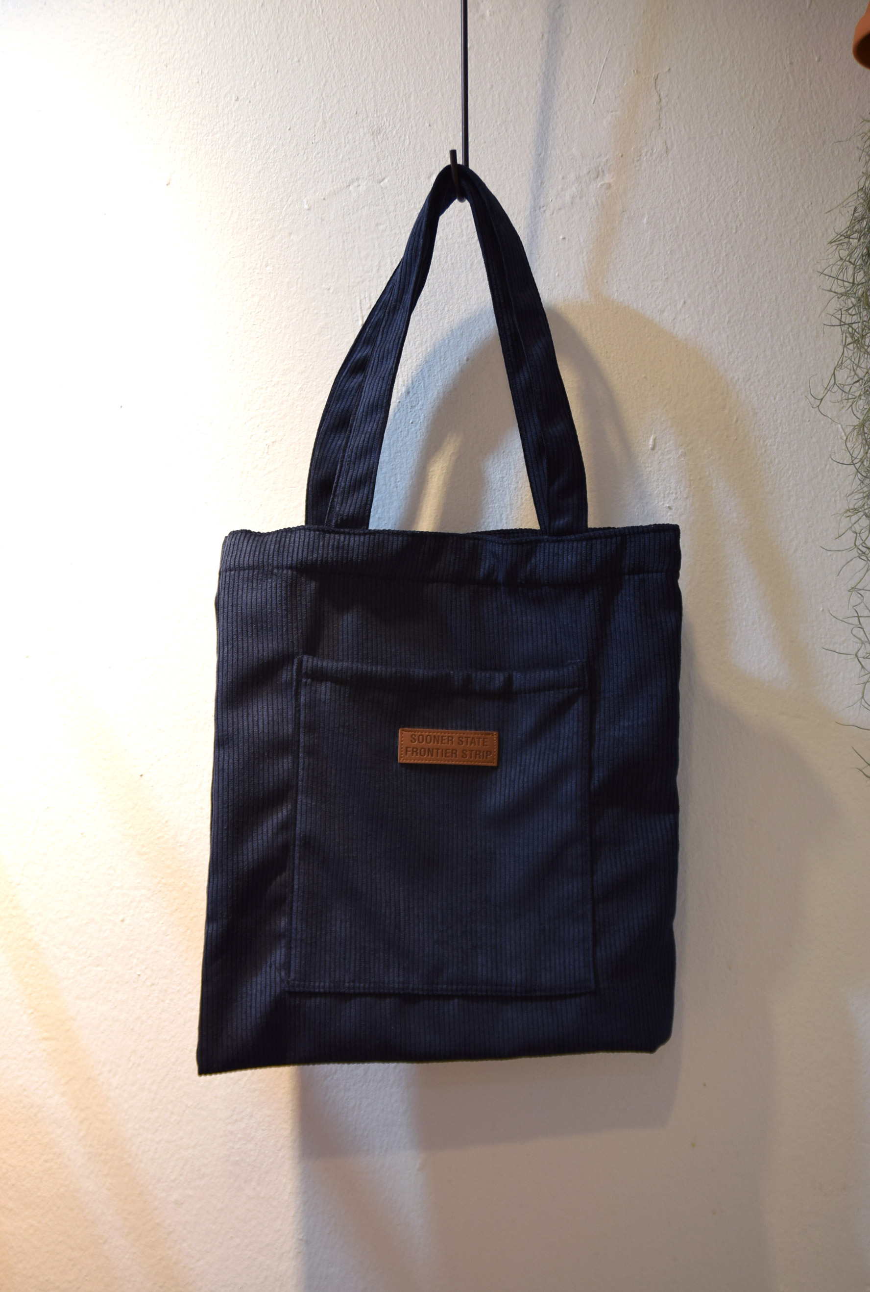TOTE ECO SHOPPING TRAVEL Square corduroy pocket