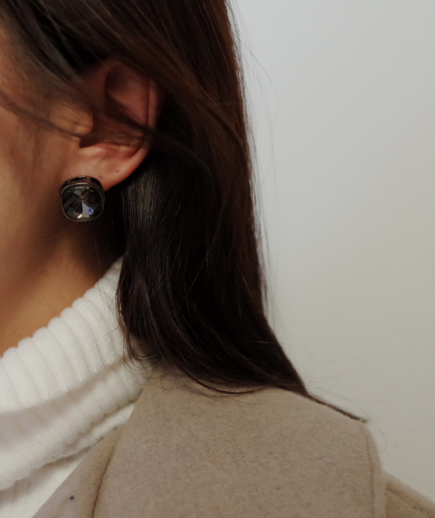 Square Square Square Cubic Stone Earrings Stylish 
