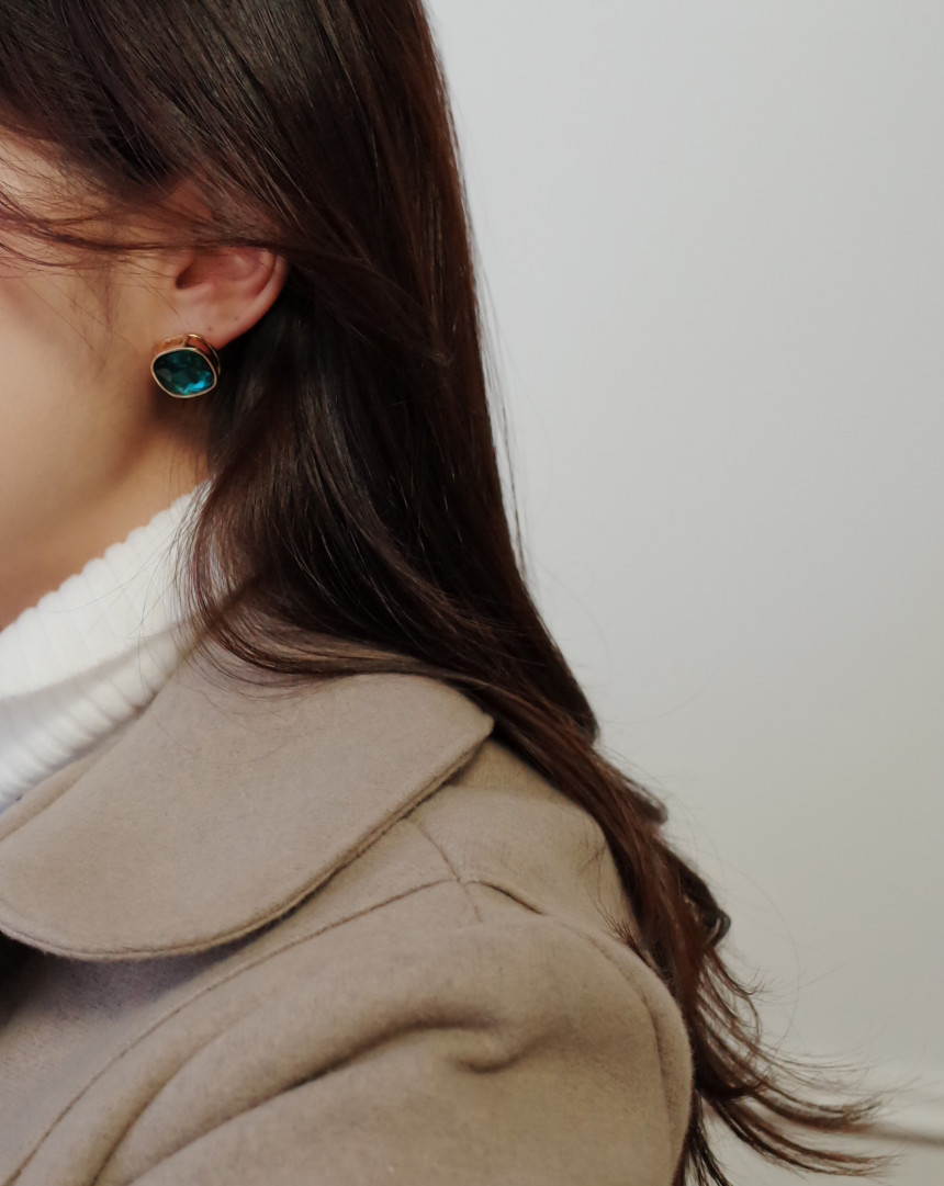 Square Square Square Cubic Stone Earrings Stylish 