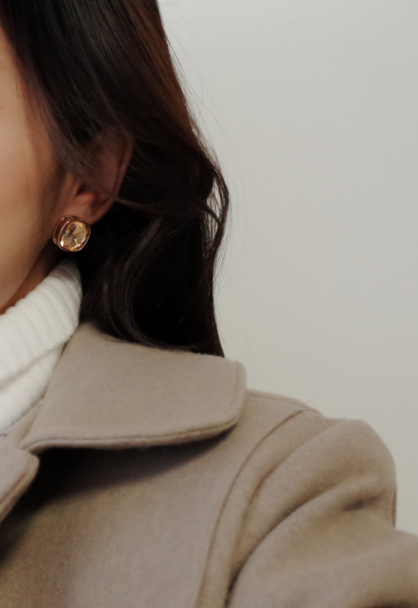 Square Square Square Cubic Stone Earrings Stylish 