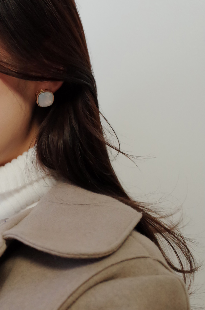 Square Square Square Cubic Stone Earrings Stylish 