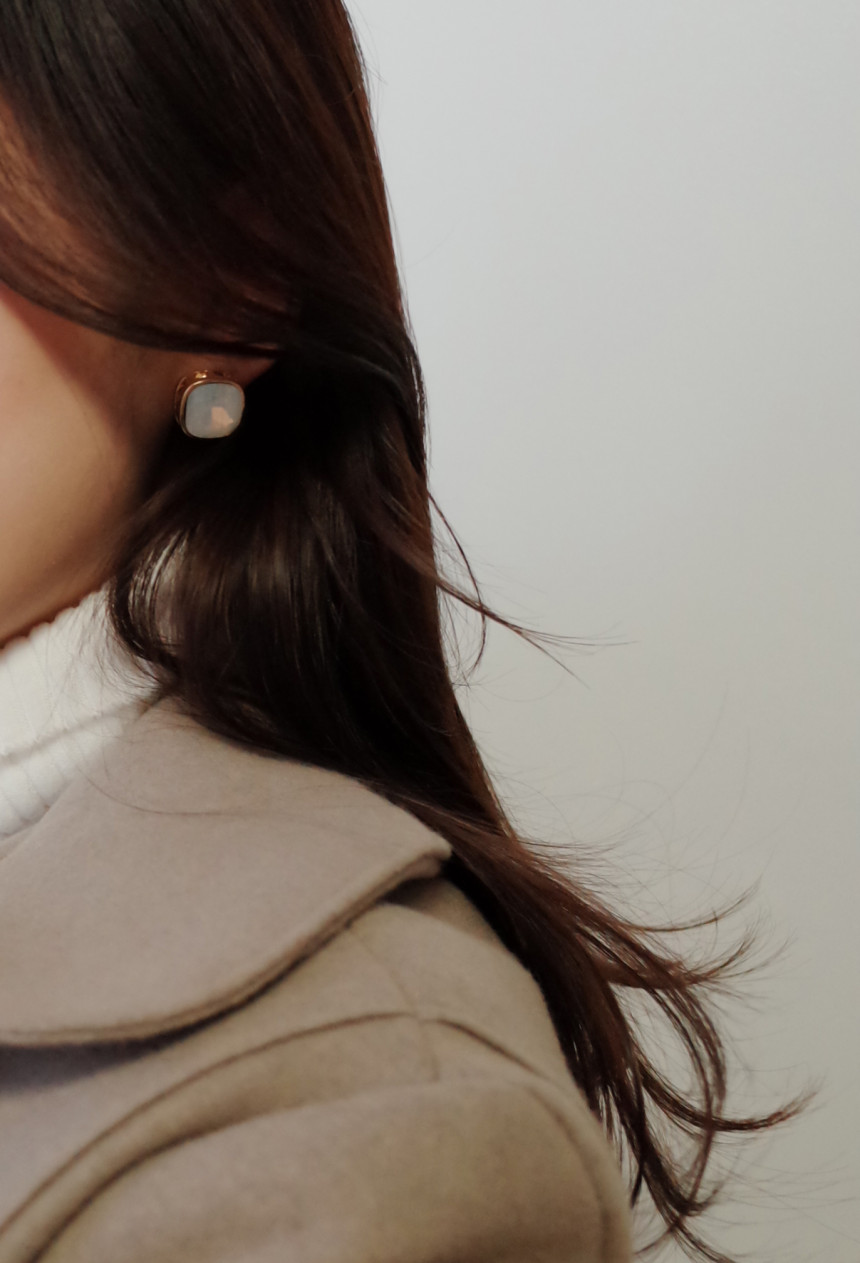 Square Square Square Cubic Stone Earrings Stylish 