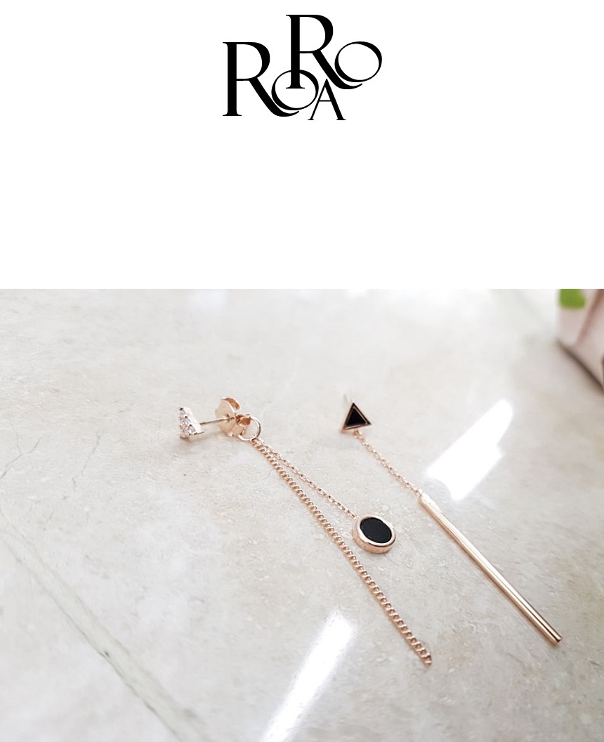 Unisex Drop Earrings Daily Point Circle Rose Gold 