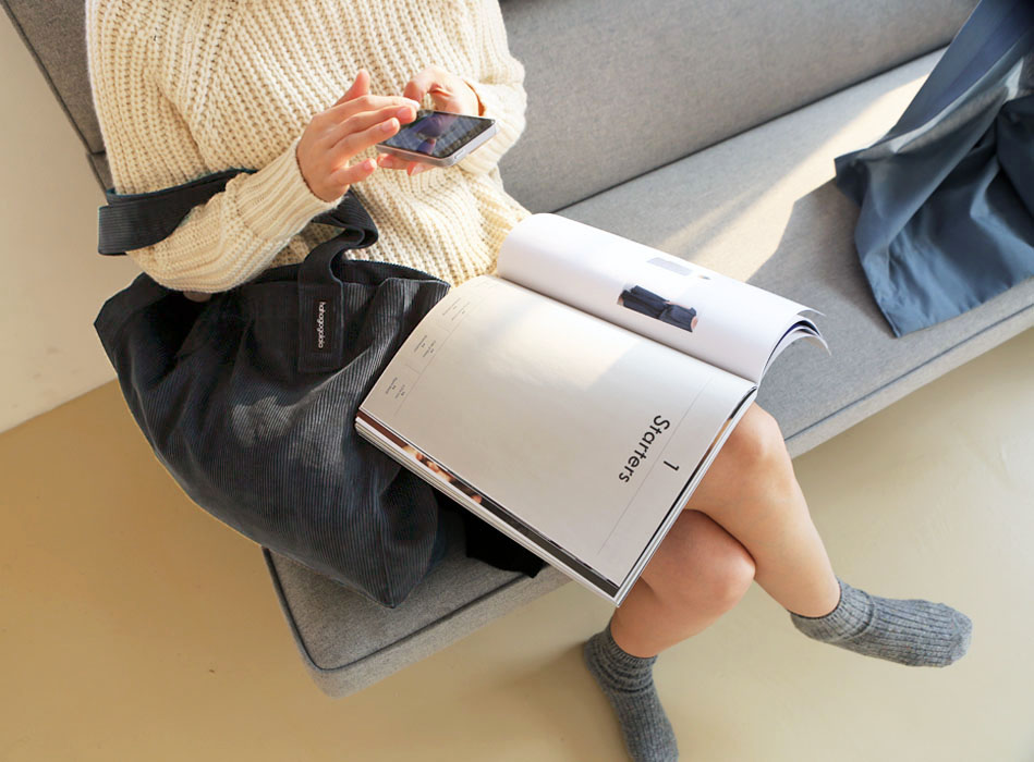 TOTE ECO SHOPPING TRAVEL Free Shipping Charcoal Gr