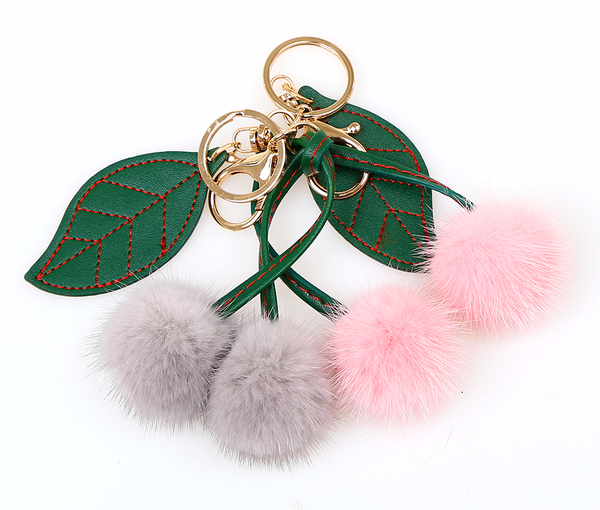 Real Mink Pomade Cherry Keyring 5colors Natural Fu