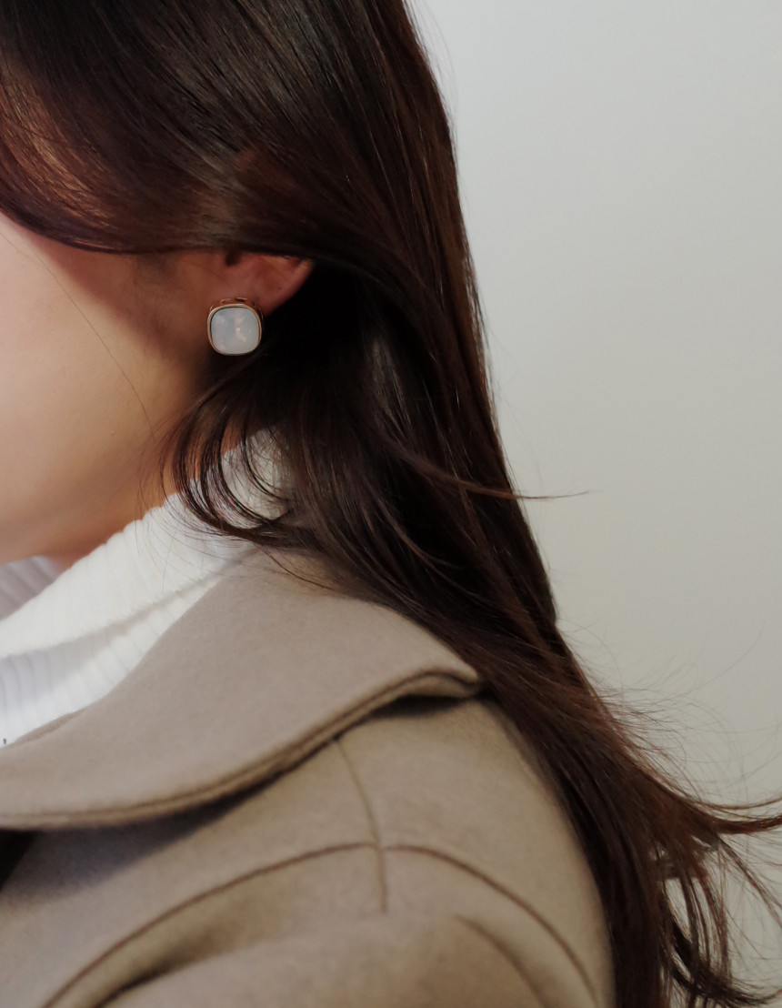 Square Square Square Cubic Stone Earrings Stylish 