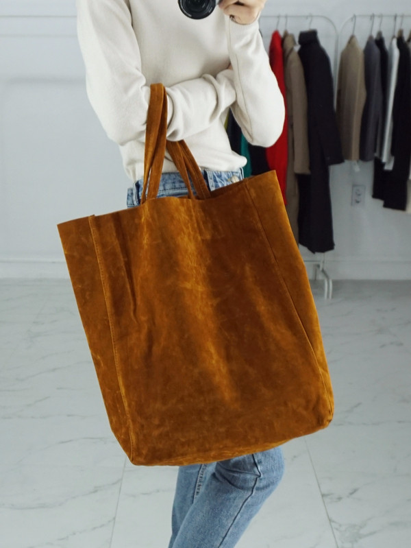 TOTE ECO SHOPPING TRAVEL Suede Simple Shopper Shou