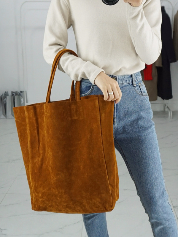 TOTE ECO SHOPPING TRAVEL Suede Simple Shopper Shou