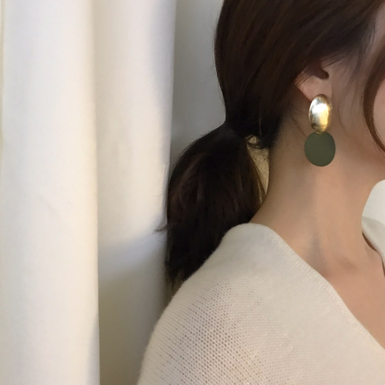 KINMONO moonlight drop earrings 3color Retro fashi