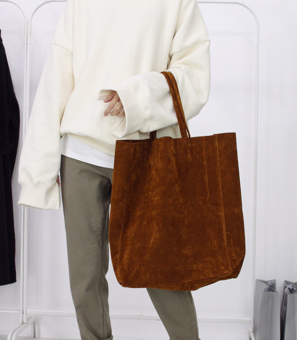 TOTE ECO SHOPPING TRAVEL Suede Simple Shopper Shou
