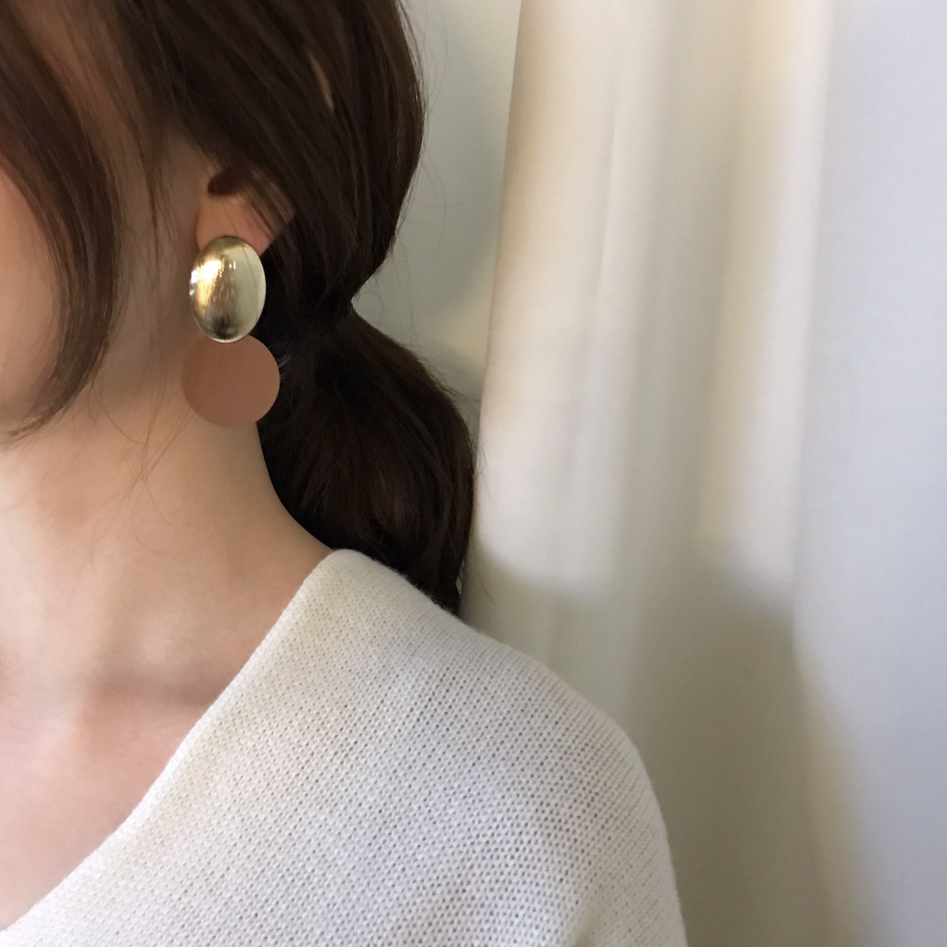 KINMONO moonlight drop earrings 3color Retro fashi