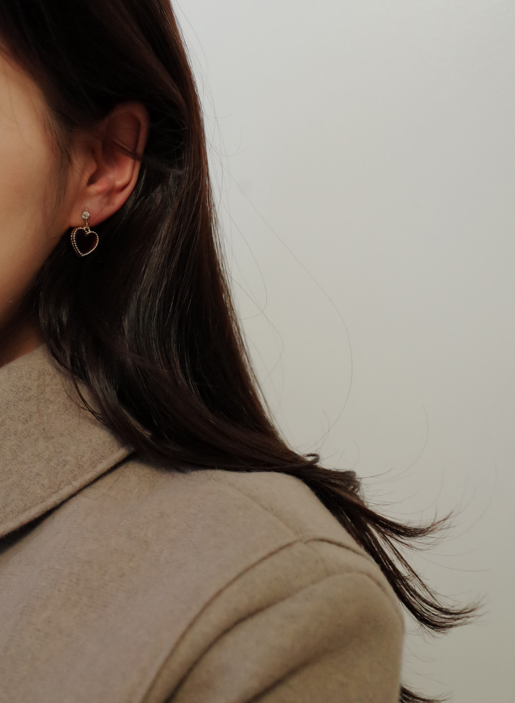 6colors Velvet Mini Heart Lovely Earrings Stylish 