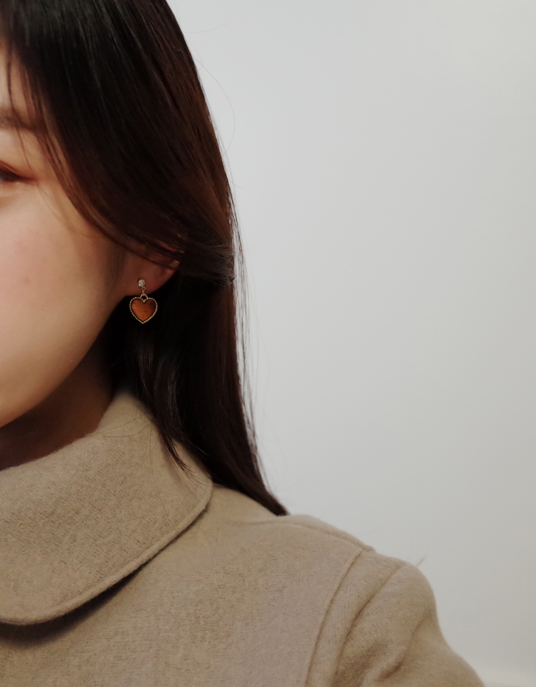 6colors Velvet Mini Heart Lovely Earrings Stylish 