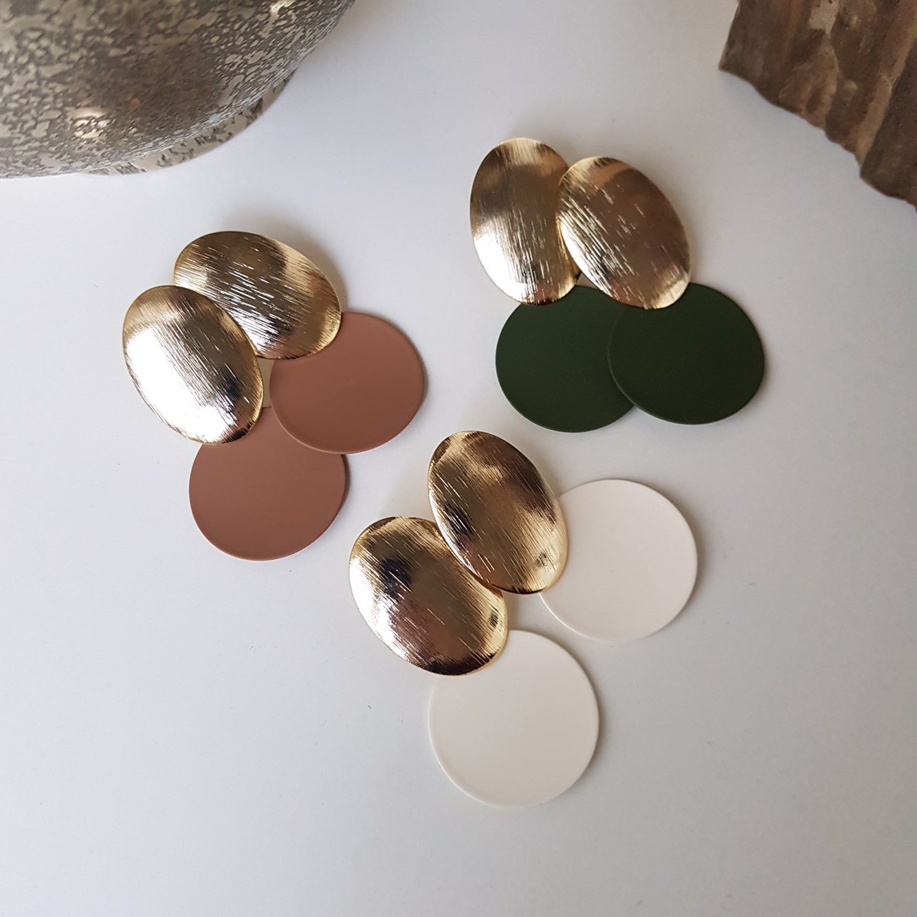 KINMONO moonlight drop earrings 3color Retro fashi