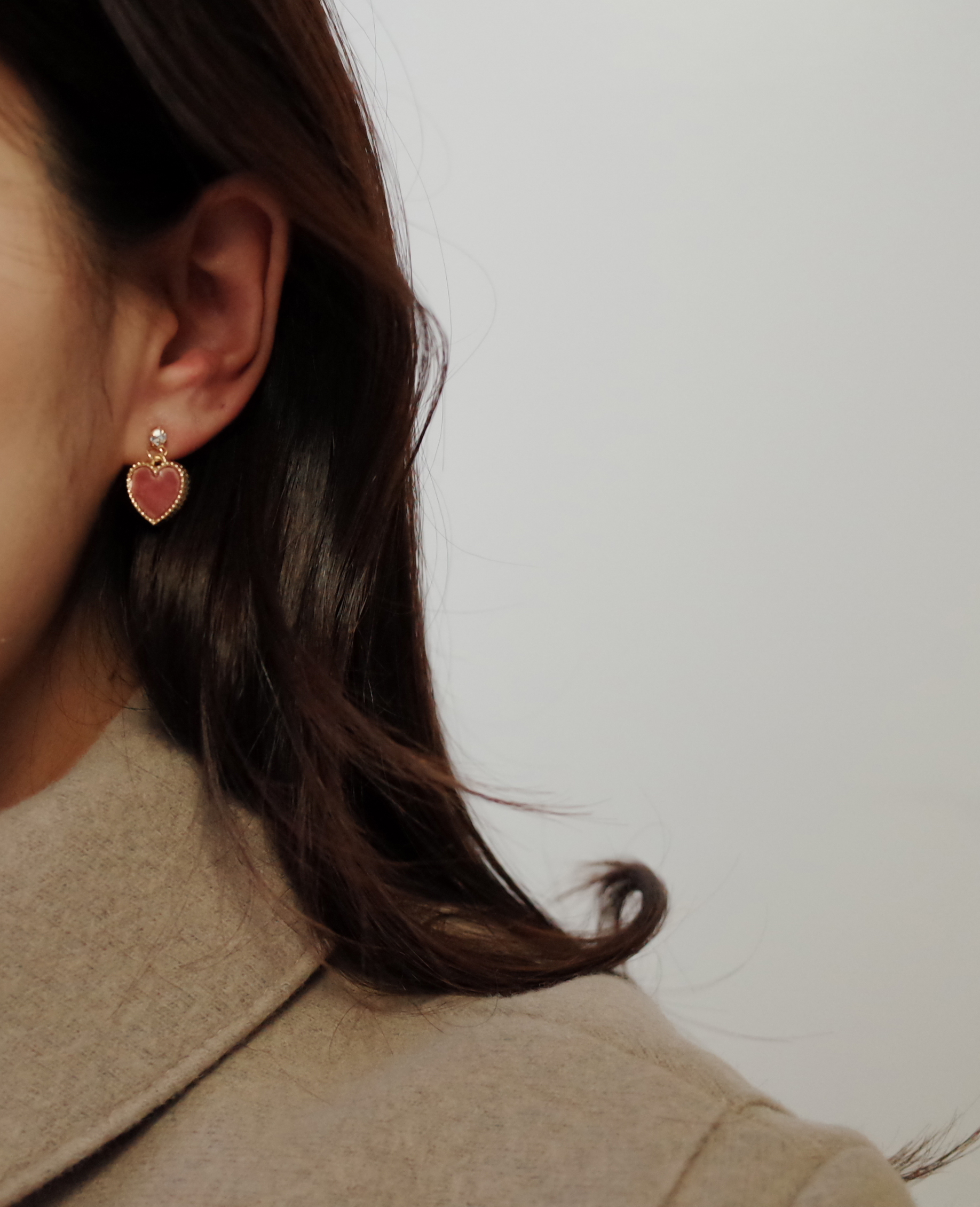 6colors Velvet Mini Heart Lovely Earrings Stylish 