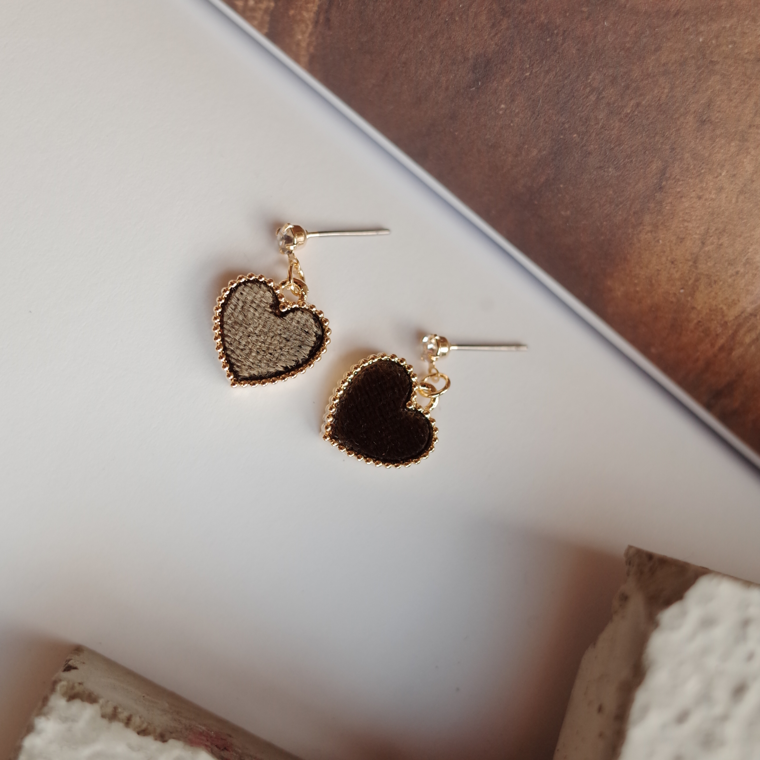 6colors Velvet Mini Heart Lovely Earrings Stylish 