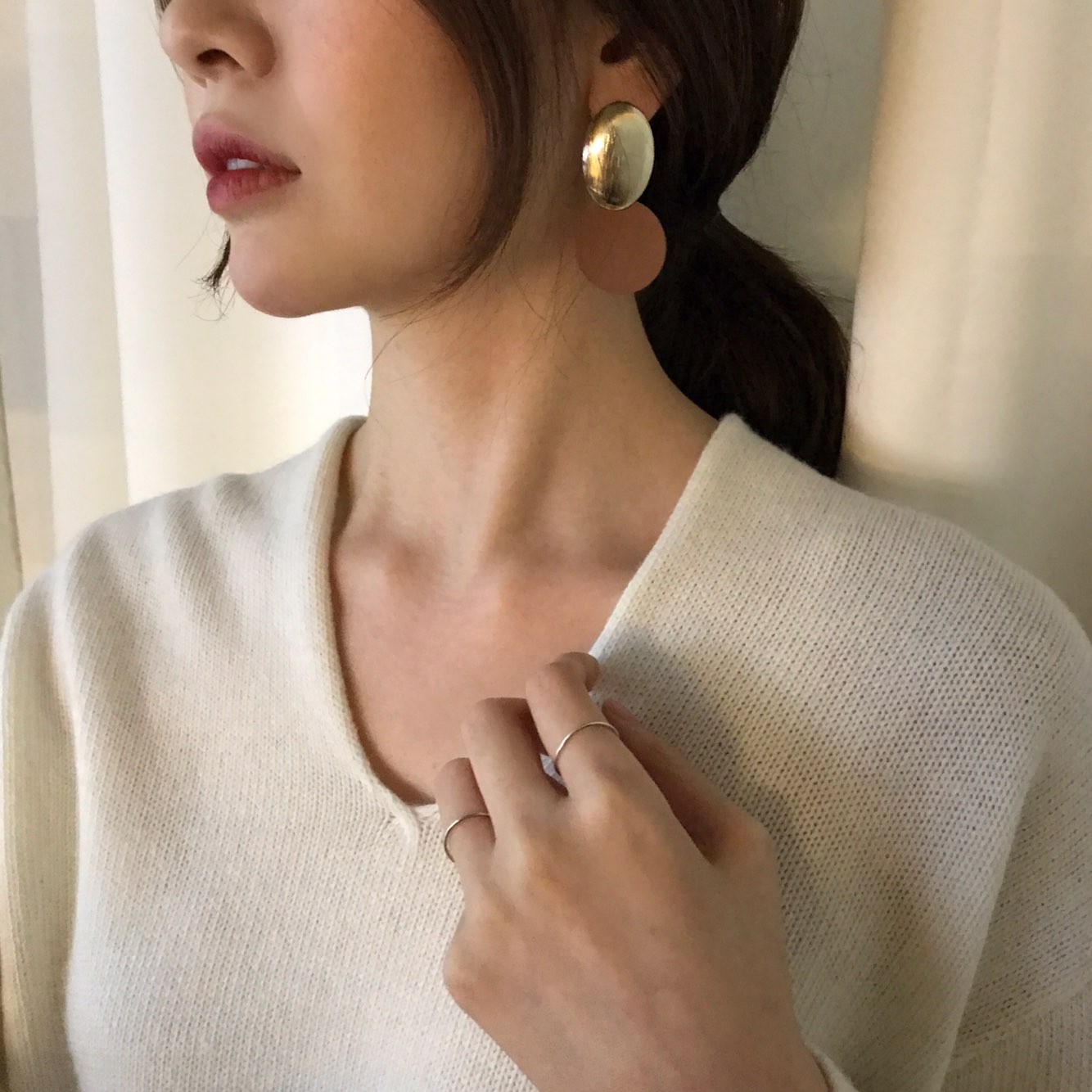 KINMONO moonlight drop earrings 3color Retro fashi