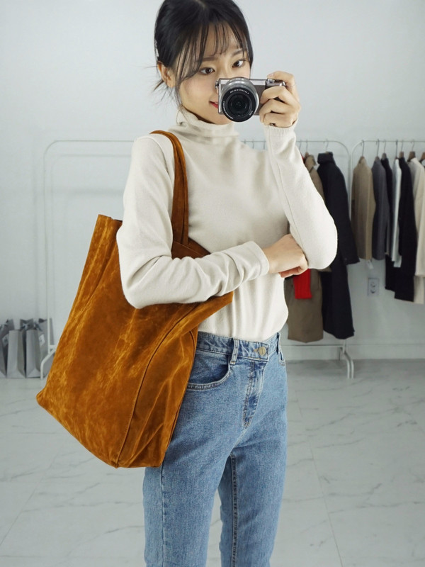 TOTE ECO SHOPPING TRAVEL Suede Simple Shopper Shou