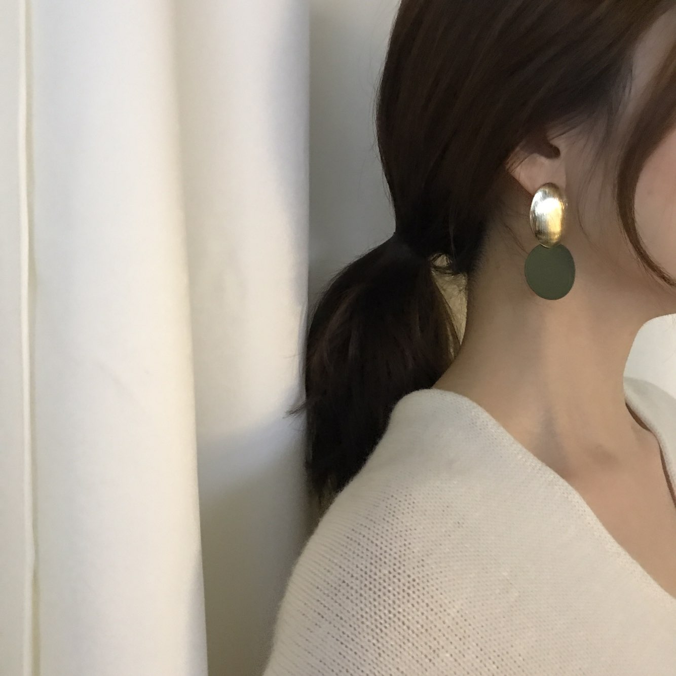 KINMONO moonlight drop earrings 3color Retro fashi