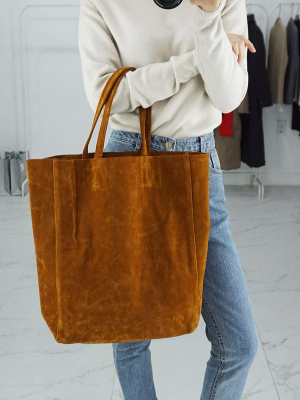 TOTE ECO SHOPPING TRAVEL Suede Simple Shopper Shou